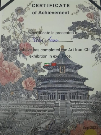 گواهی شرکت در نمایشگاه ایران و چین
